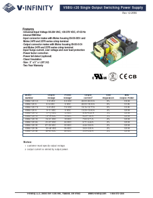 VSBU-120-7.5 Datasheet PDF CUI INC