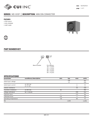 MD-60SF Datasheet PDF CUI INC