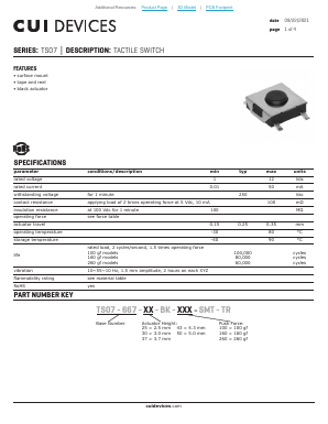 TS07-667-25-BK-160-SMT-TR Datasheet PDF CUI INC