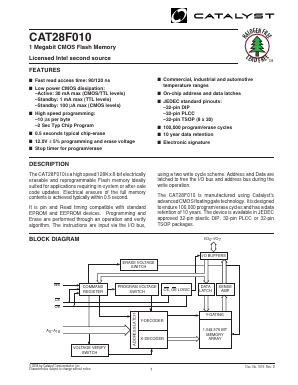 CAT28F010TA-90T Datasheet PDF Catalyst Semiconductor => Onsemi