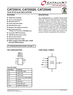 CAT25010LAT3 Datasheet PDF Catalyst Semiconductor => Onsemi