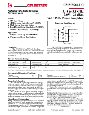 CMM3566-LC Datasheet PDF Celeritek, Inc.