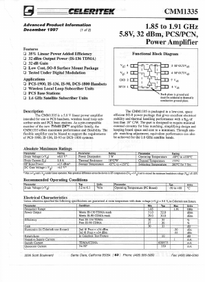CMM1335-AK Datasheet PDF Celeritek, Inc.