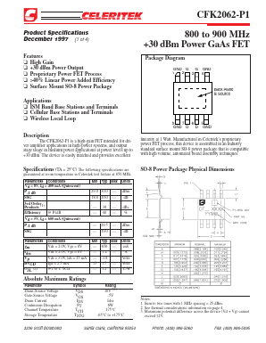 CFK2062-P1-000T Datasheet PDF Celeritek, Inc.