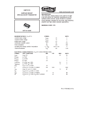 CMPT5179TR Datasheet PDF Central Semiconductor
