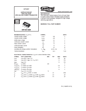 CZTUX87 Datasheet PDF Central Semiconductor