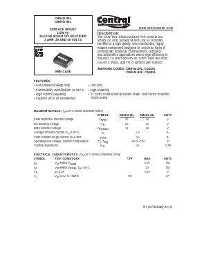 CMSH2-20L Datasheet PDF Central Semiconductor