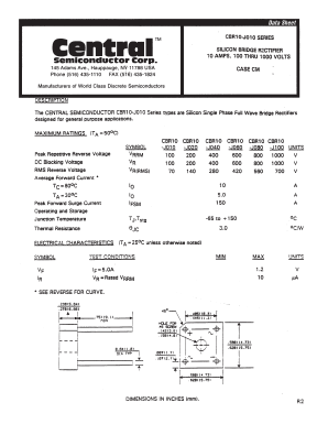 CBR10-J080 Datasheet PDF Central Semiconductor