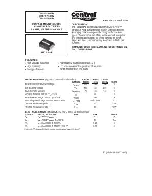 CMSH5-200HV Datasheet PDF Central Semiconductor