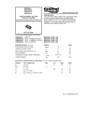 CMSD6263 Datasheet PDF Central Semiconductor
