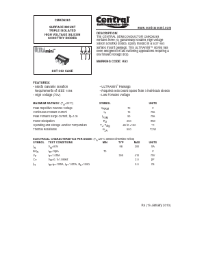 CMKD6263 Datasheet PDF Central Semiconductor