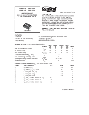 CMSH1-20 Datasheet PDF Central Semiconductor