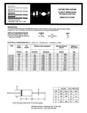 C2Z100B Datasheet PDF Central Semiconductor