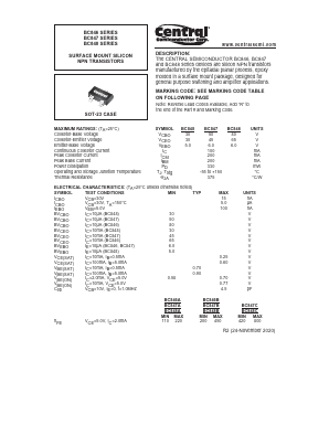 BC847BR Datasheet PDF Central Semiconductor