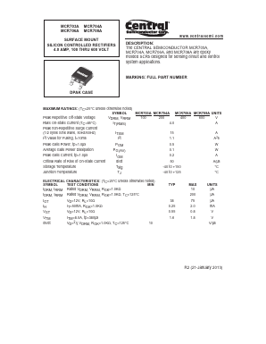 MCR703A Datasheet PDF Central Semiconductor
