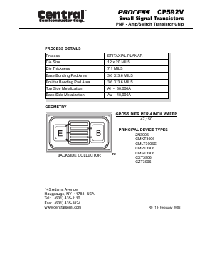 CP592V Datasheet PDF Central Semiconductor