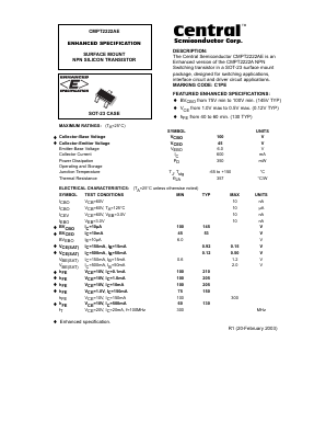 CMPT2222AE Datasheet PDF Central Semiconductor