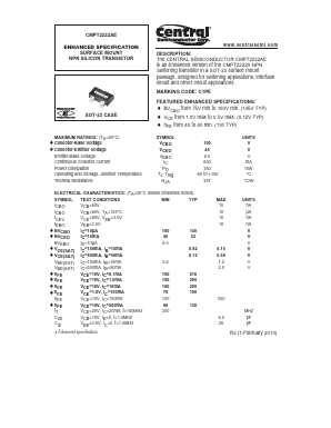 CMPT2222AE Datasheet PDF Central Semiconductor