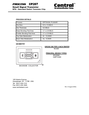 CP207 Datasheet PDF Central Semiconductor