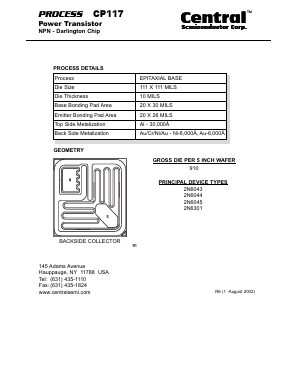 CP117 Datasheet PDF Central Semiconductor