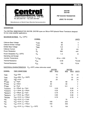 2N3799 Datasheet PDF Central Semiconductor