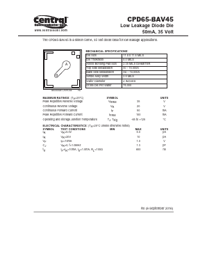 CPD65-BAV45 Datasheet PDF Central Semiconductor