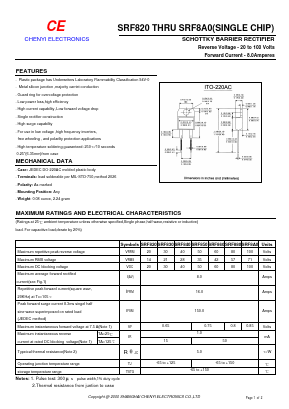 SRF820 Datasheet PDF CHENG-YI ELECTRONIC CO., LTD.