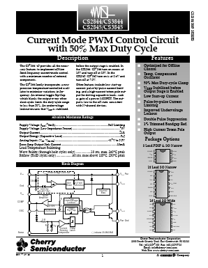 CS2844LN8 Datasheet PDF Cherry semiconductor