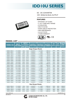 IDD10-05D2U Datasheet PDF CHINFA ELECTRONICS