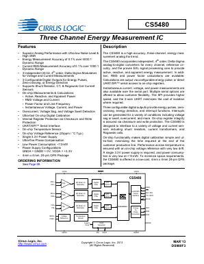 CS5480-INZR Datasheet PDF Cirrus Logic