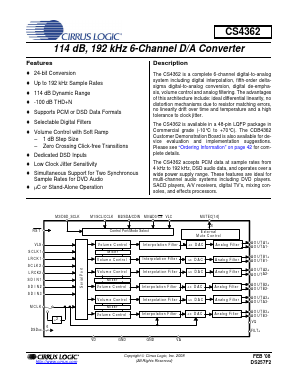 CDB4362 Datasheet PDF Cirrus Logic