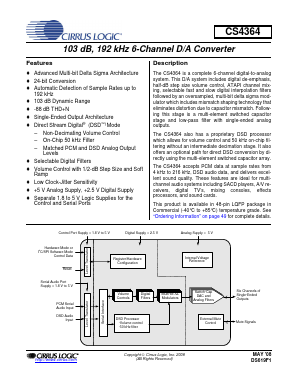 CS4364 Datasheet PDF Cirrus Logic