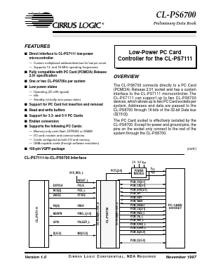 CL-PS6700-VC-A Datasheet PDF Cirrus Logic