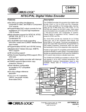 CDB4955 Datasheet PDF Cirrus Logic