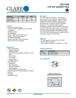 CPC1150N Datasheet PDF Clare Inc  => IXYS