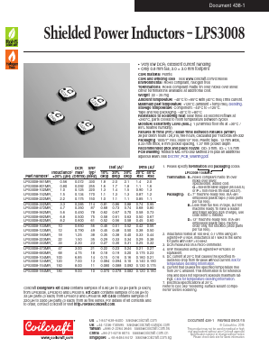 LPS3008-123MRC Datasheet PDF Coilcraft Inc
