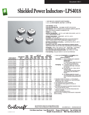 LPS4018-334ML Datasheet PDF Coilcraft Inc