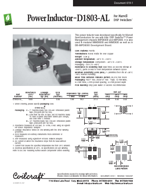 D1803-ALD Datasheet PDF Coilcraft Inc