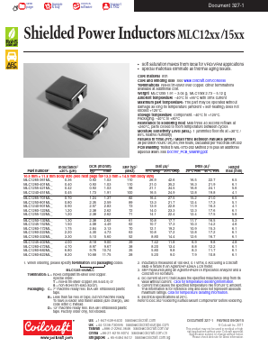 MLC1240 Datasheet PDF Coilcraft Inc