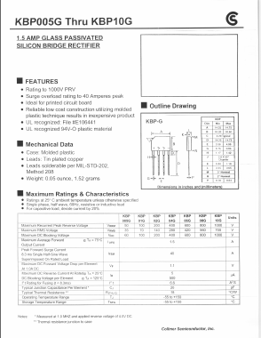 KBP08G Datasheet PDF Collmer Semiconductor