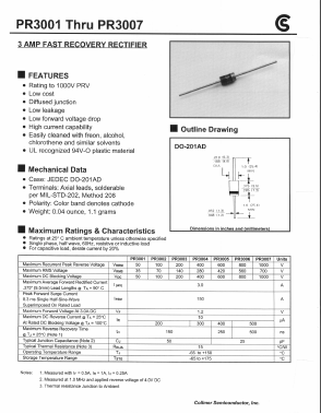 PR3007 Datasheet PDF Collmer Semiconductor