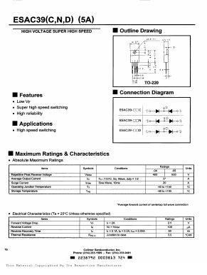 ESAC39D Datasheet PDF Collmer Semiconductor