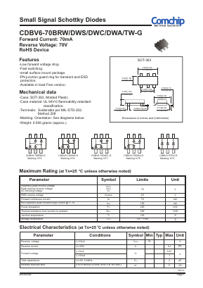 CDBV6-70BRW-G Datasheet PDF ComChip