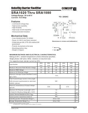 SRA1060 Datasheet PDF ComChip