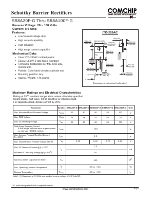 SR8A80F-G Datasheet PDF ComChip