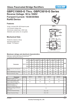 GBPC2501 Datasheet PDF ComChip