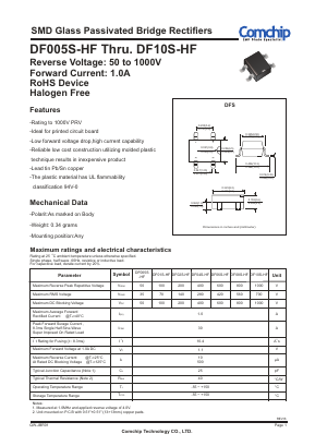 DF005S-HF Datasheet PDF ComChip