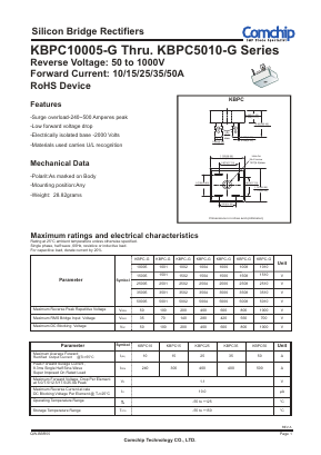 KBPC5001-G Datasheet PDF ComChip