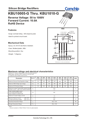KBU10005-G Datasheet PDF ComChip