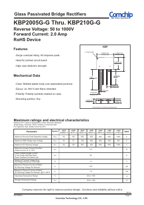 KBP2005G-G Datasheet PDF ComChip